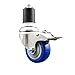 Service Caster Brand 3.5 Inch 316 Stainless Steel Light Duty Expanding Stem Caster Wheel Blue Polyurethane Wheel and 1-3/4? Stem ? 300lbs./Caster ? Swivel Caster with Total Locking Brake