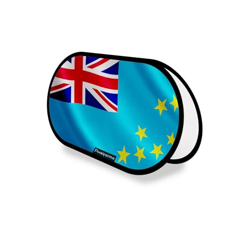 Drapeau Tuvalu publicitaire ovale en polyester 70x120cm pour signalétique et pavoisement
