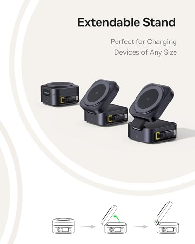 Image of Baseus PicoGo Series 2-in-1 Magnetic Wireless Charger Qi2 67W Cosmic Black (USB-C to USB-C 100W Cable Included)