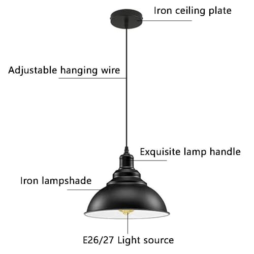 Lámpara de techo creativa en metal mate negro con base E27 5