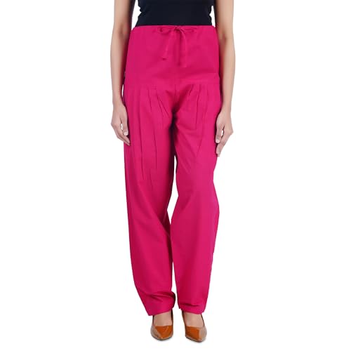 Image of Happy Bunny Salwar Pant for Women, Fine Cotton Ethnic Trousers with Drawstring Waist, Comfortable Daily, Office & Casual Wear Bottoms