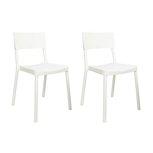 Image of Cello Eskimo Chair Set Pack of 2 - White | Strong and Durable | Easy to Clean | Chair for Living Room, Bed Room, Kitchen, Office Room, Outdoor | 3 Years Warranty