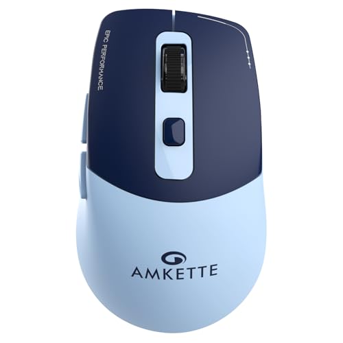 Image of Amkette Epic S Rechargeable Wireless Mouse /Bluetooth Mouse |2 BT + 2.4GHz | Up to 3200 DPI Instant S201 Sensor | 500mAh Type-C Charging, 40H Battery | Silent Huano Switches |6 Buttons Compact Mouse