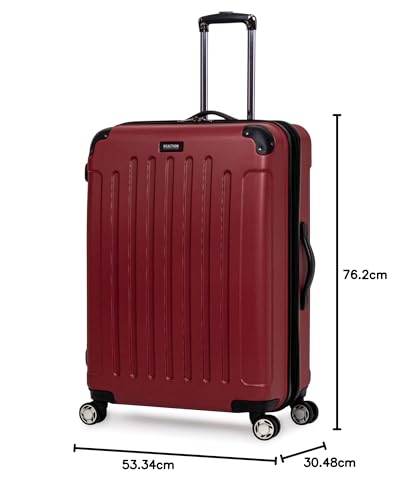Image of Kenneth Cole REACTION Renegade Luggage Expandable 8-Wheel Spinner Lightweight Hardside Suitcase, Scarlet Red, 28-Inch Checked, Renegade collection