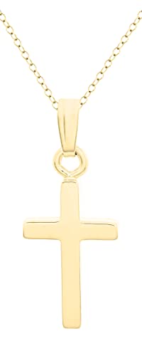 Amazon Essentials Children's 14k Gold Filled Polished Cross Pendant Necklace, 13
