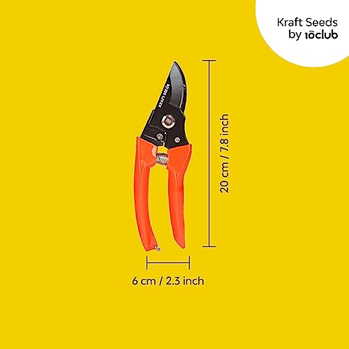 Image of Kraft Seeds Assorted Hand Pruner Cutter - 1 Pc (Steel Blades) | Heavy Duty Gardening Cutter Tool | Plant Cutter for Home Garden | Wood Branch Trimmer | Sturdy Stem Scissors