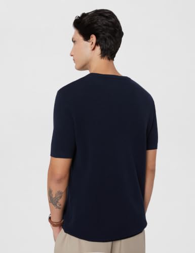 Image of Amazon Brand - Symbol Men's 100% Cotton Textured T-Shirts | Flat Knit |Round Neck | Half Sleeve | Available in Plus Sizes