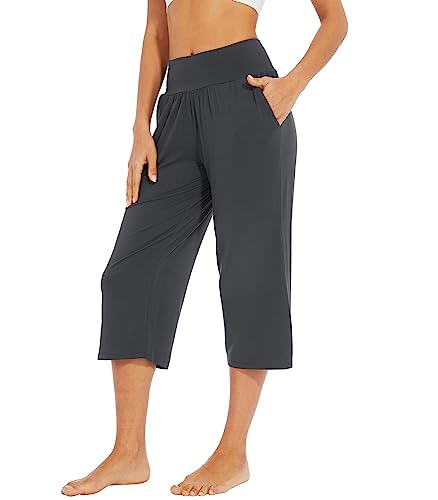 WiWi Viscose from Bamboo Soft Capri Yoga Loose Pants for Women High Waisted Comfy Pjs Capris Lounge Pajama Bottoms S-XXL3