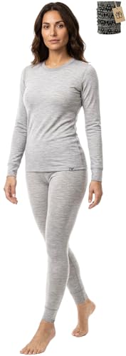 MERINNOVATION Merino Wool Base Layer Set for Women Size XL 100% Merino Wool Thermal Underwear Sets...
