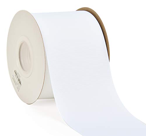 Yama 3 Inch Solid Grosgrain Ribbon Roll - 25 Yards For Gift Wrapping Ribbons, White #TOP19