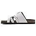 WHITE MOUNTAIN Women's Healing Footbed Sandal, White/Leather, 7 M
