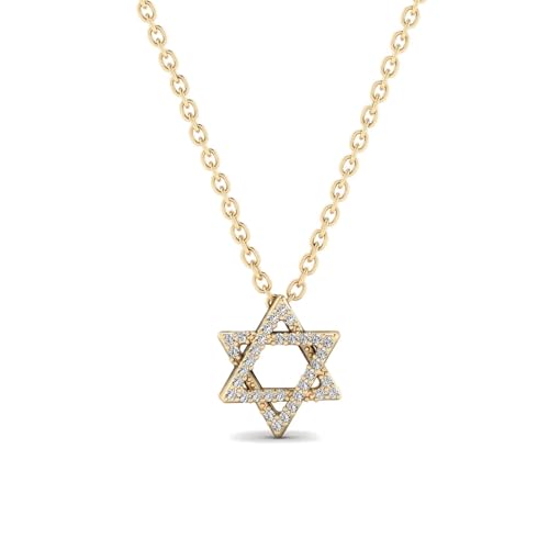 Gelin Star of David Diamond Necklace 10K Solid Gold