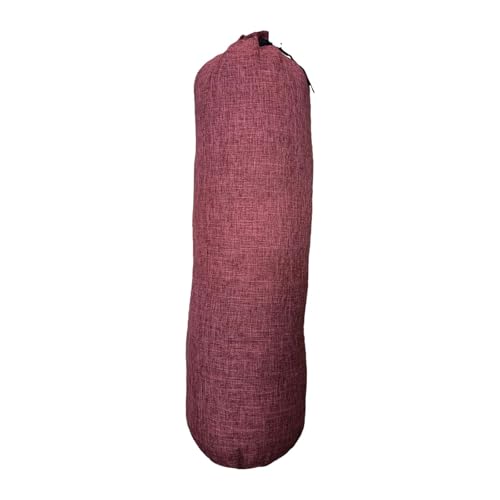 DYNWAVE Bolster Pillow Cushion Versatile Practice for Women High Elastic for Meditation Support with Carrying Handle, Dark Red