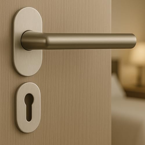 Edelstahl Klebe-Rosette oval PZ-Lochung – selbstklebend mit 3M VHB – ohne Bohren montierbar – rostfrei, wetterfest & kratzfest – für Türzylinder & Einsteckschlösser – Made in Germany