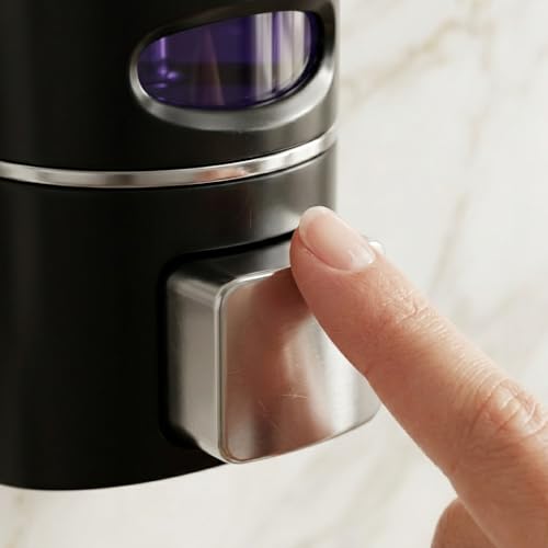 Image of ALTURAS Wall Mounted Liquid Soap Dispenser, ABS, 400 ML, for Shampoo, Sanitizer and Gel Handwash Dispenser (Black 400ml -2PC)