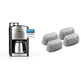 Beem 02049 Fresh-Aroma-Perfect Thermolux (Verbesserte Version 2019!), Kaffeemaschine Mit mAhlwerk (92°C, 1000 W), Für 2-10 Tassen, Inkl. Umfangreichem Zubehör, Silber & 4-teiliges Aktivkohlefilterset