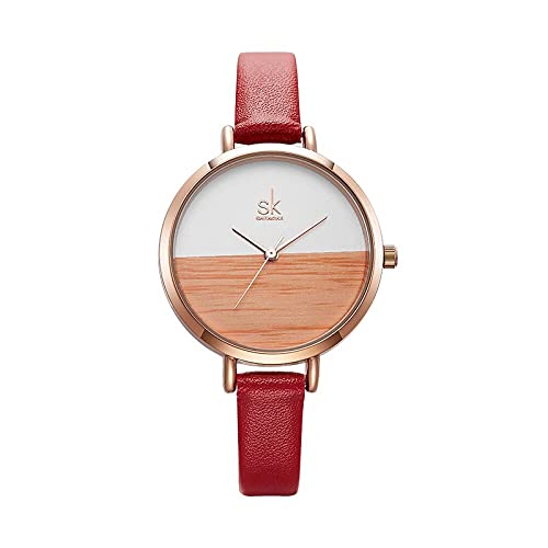 SHENGKE Creative Wood Grain Dial Ultra Thin Ladies Dress Luxury Quartz Watch for Women (B09FKCJVWS) Amazon Price History, Amazon Price Tracker