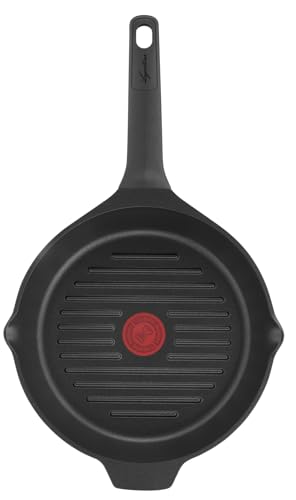 Lagostina Aroma Grill Grill grill antiadhésif rond en aluminium moulé sous pression Ø 26 cm, poêle à induction, gaz et four avec indicateur de cuisson thermo-Signal...