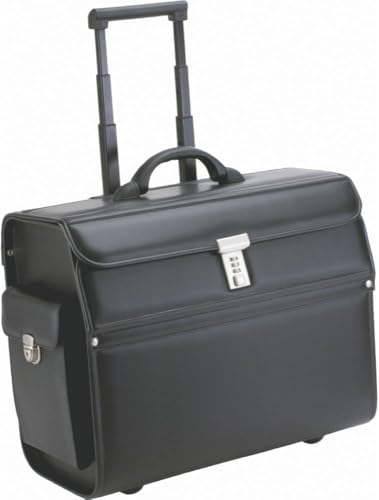 ALASSIO Valise Trolley Pilot-Case Mondo Simili Cuir L45 x P22,5 x H36,5 cm Noir
