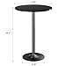 Shahoo Round Bar Table, Cocktail Table with Metal Base & MDF Top, Counter Height Pub Table for Dining Room, Living Room, Kitchen, Bar, Pub, Cafe, Black