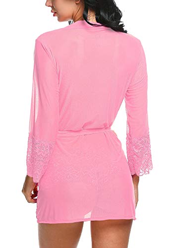 Image of Xs and Os Women Babydoll Nightwear Robe Lingerie Set