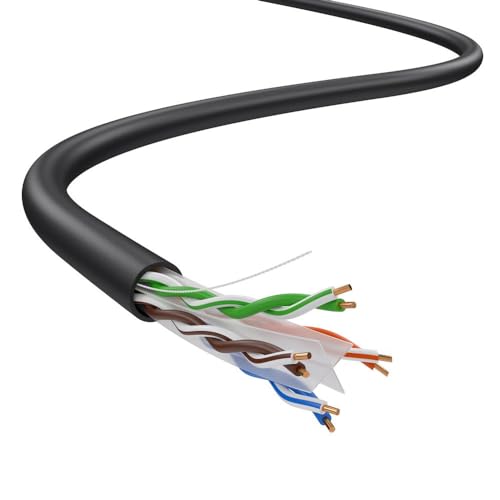 Image of DRIPSTONE CAT6 1000ft Bulk Ethernet Cable 23AWG Solid CCA UTP 0.57mm Black