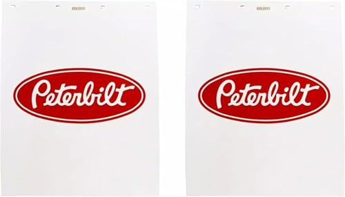 Peterbilt Motors 24 x 30 Poly 3/16 Thick Semi Truck White Mud Flaps- Set of 2