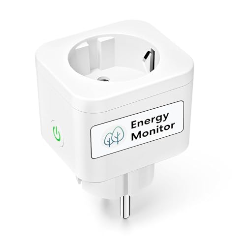 Meross - Toma conectada tipo F, 16 A, WiFi compatible con Alexa y Google Home, medición de consumo Bluetooth para panel solar