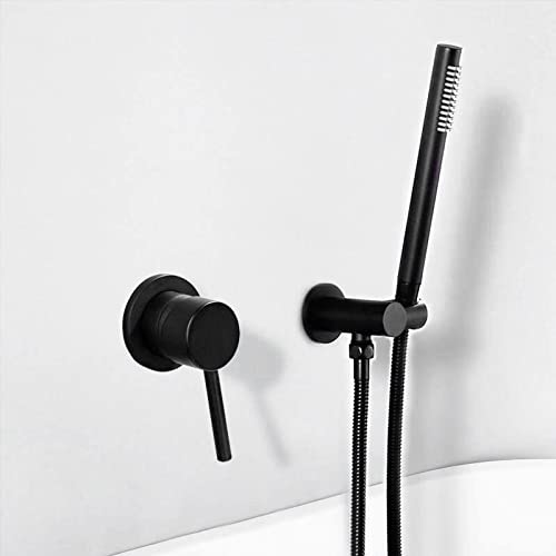 Douche à main noire avec mitigeur mural salle de bain