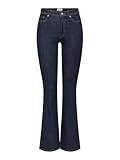 ONLY Jean Flared ONLWAUW Taille Haute Flared Fit Jeans Dark Blue Denim L 34 Dark Blue Denim L / L34