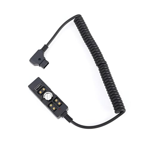 DFCINE Conector en espiral D-Tap macho a hembra de 3 puntos, divisor de cable de alimentación con USB y luz indicadora, perfecto para Anton Bauer, V-Mount, ARRI, cámara RED, TILTA, steadicam, batería