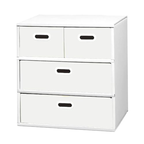 段ボール製整理タンス ホワイトチェスト 3段 幅48.5×奥行35.5×高さ50.5cmのサムネイル