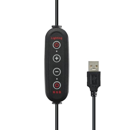 Hama LED RGB Ringlicht mit Stativ Handy faltbar 10,2“ Ringleuchte, 26,5 cm Durchmesser, Tisch Stativ f&uuml;r die Kamera, ausziehbar bis 138 cm, dimmbares LED Tischringlicht, farbig, zum Einklappen schwarz