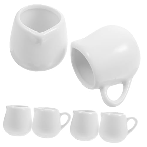 FUNOMOCYA 6pcs Kitchen Accessories Ceramic Milk Cups Spatula for Syrup Dish Reusable Easy to Clean
