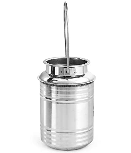 Image of bilAnca Stainless Steel Milk Storage Can 1 Liter with Lid Ghee Can Milk Pot Oil container Milk Barni Milk Dolu (1 Liter)