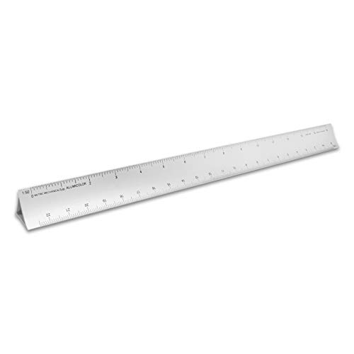 Image of Alumicolor 30-cm Aluminum Metric Mechanical Hollow Scale for School, Office, Art and Drafting, 30CM, Silver