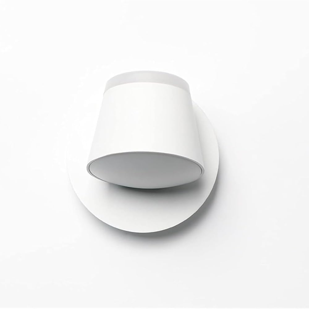 LUOYAOB Modern Wall Sconce 360 Degree Adjustable Wall Light Black Indoor Wall Lamp Warm Light for Bedroom Living Room Hallway Bedside Reading Area Contemporary Wall Lighting Fixture(White)