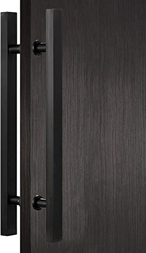 Manilla para Puerta corredera Tipo Granero, Manilla Moderna Cuadrada en Forma de H para Empujar y Tirar (Color: Negro Mate, tamaño: 120 cm/47 Pulgadas)