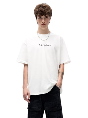 Image of GRECIILOOKS Men's Cotton Blend Oversized Fit T-Shirt Half Sleeve Oversized Round Neck Longline Drop Shoulder | Colorful Printed Men t-Shirt