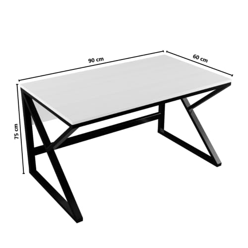 Image of Riyan Luxiwood Alden Computer Table in Engineering Wood for Home & Office, Simple Style Desk, Scratch Resistance Surface, Easy to Assemble, Study Table for Kids (Size-12 X 5 X 75 Cm) - White