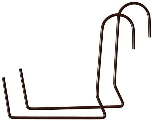 FKL DESIGN Home Deco Halter für Balkon für Blumenkasten D8 Metall 2 Farben Blumenkastenhalter 2er Set (Dunkelbraun)