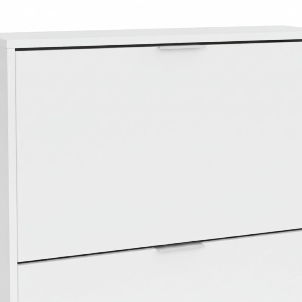 Dmora Scarpiera Louisville 22x75x76h cm Bianco 16 Paia 2 Ante, Mobile Portascarpe 4 Vani