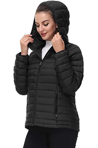 SLOW DOWN Women Lightweight Down Puffer Jacket, Women Hooded Packable Winter Jacket2