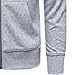 Maiyifu-GJ Men's Full Zip Long Sleeve Hoodies Lightweight Slim Fit Solid Color Hoodie Hooded Sweatshirt with Kanga Pocket (Light Grey,X-Large)