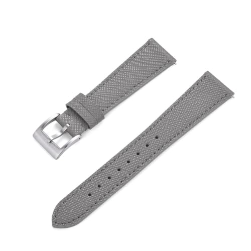 Correa de cuero de 23 mm para solucionar el desgaste de tu reloj con estilo gris-plata