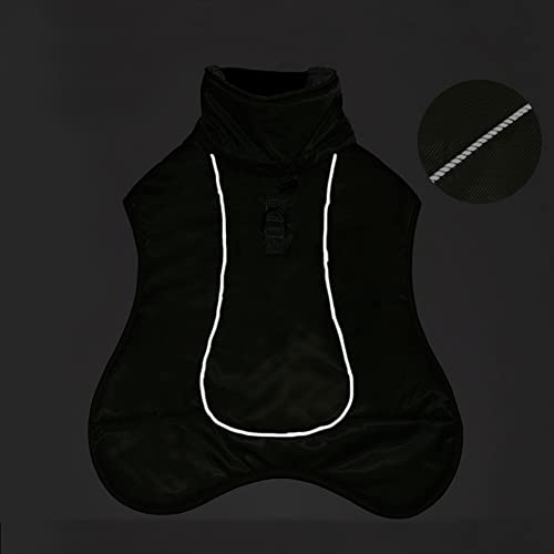 DoggieKit Hundemäntel Wasserdicht Winddicht Warm Winter Sicher mit Gewinde Reflektierende Streifen Jacke für Mittelgroße Große Hunde mit Geschirrloch für Welpen Haustiere Kaltes Wetter Kleidung Weste