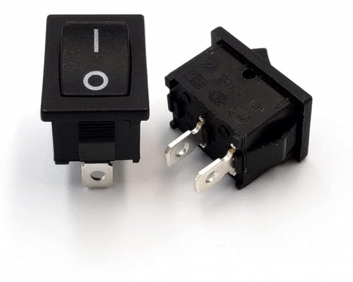Interrupteur à bascule mini pour rénovation de lampes et appareils électriques noirs