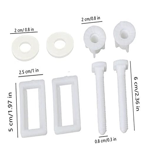 Image of MLD Soft CloseToilet Seat Hinge Bolts soft Close Screw Fixing Fitting Kit Nut bolt Toilet Seat Cover Repair bottom installation Tool Kit Set BOL4043 (1 Pair,White, Plastic)