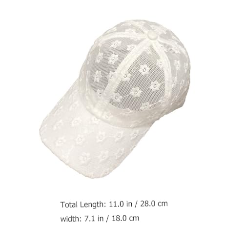 Gorra blanca de encaje con visera ajustable para verano miniatura 2