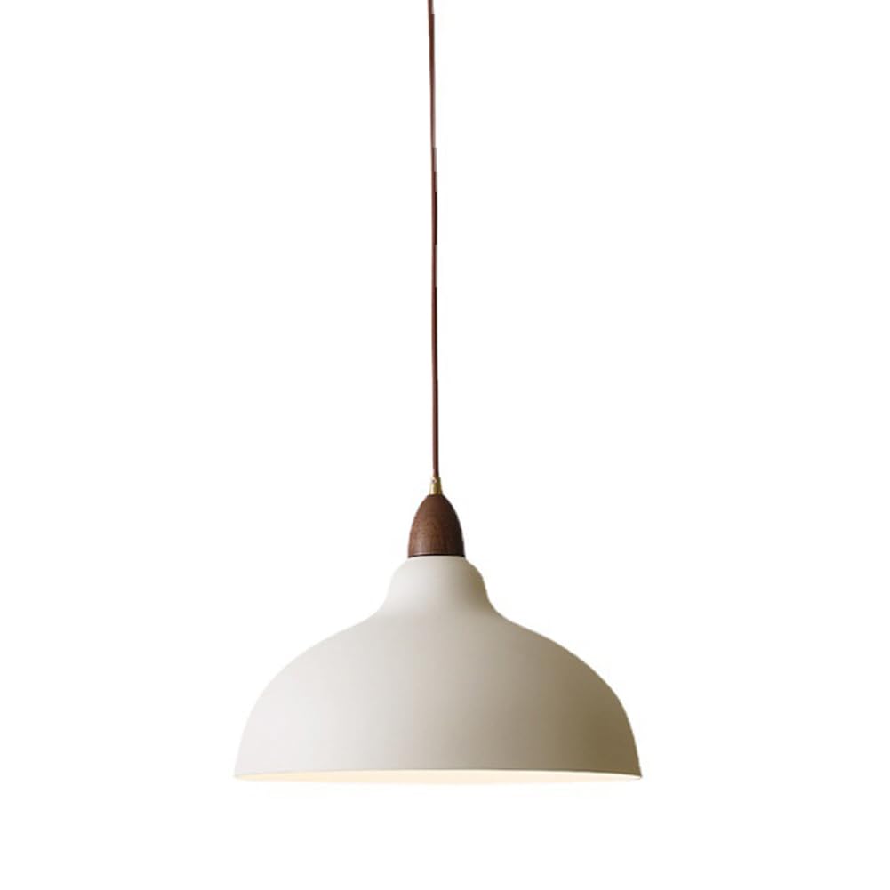 Suspension en bois de noyer et fer mat blanc haut de gamme